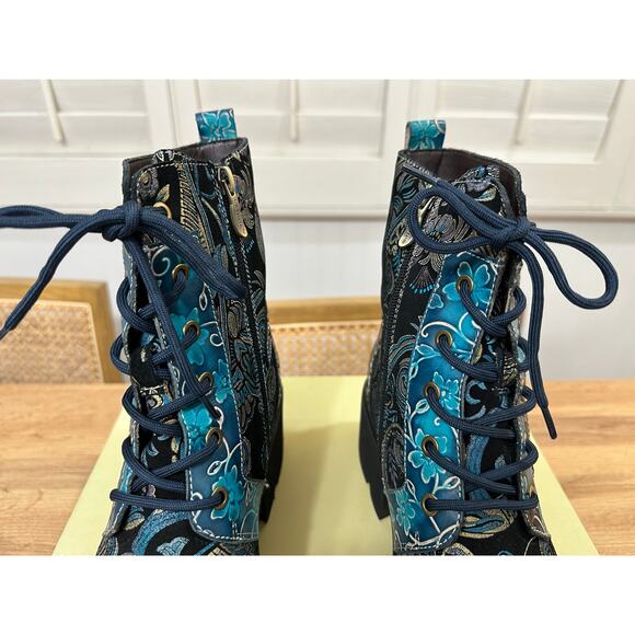 Spring Step L'Artiste Severity Blum Boots Blue Multi Size 10.5/11 US 42 EU NWB - Picture 5 of 16